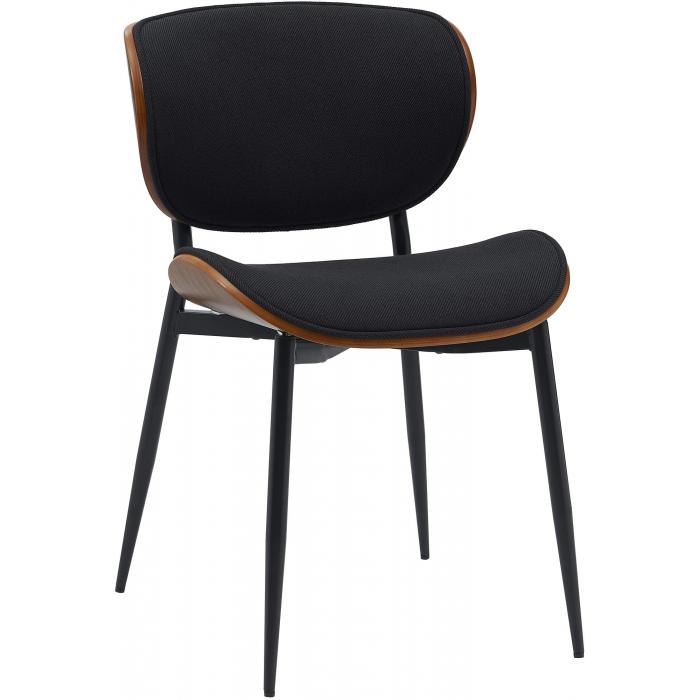 Besucherstuhl HLO-CP118 Stoff ~ walnuss/schwarz