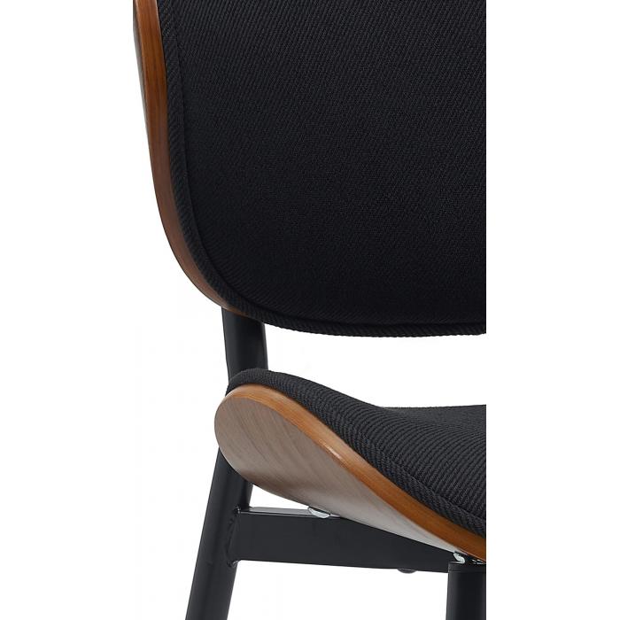 Besucherstuhl HLO-CP118 Stoff ~ walnuss/schwarz