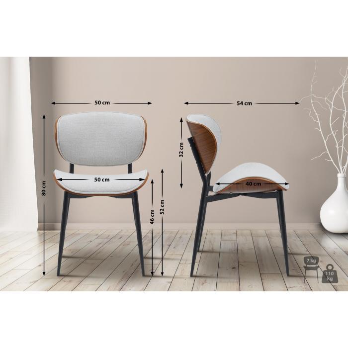 Besucherstuhl HLO-CP118 Stoff ~ walnuss/creme