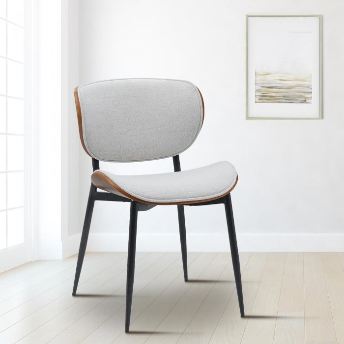 Besucherstuhl HLO-CP118 Stoff ~ walnuss/creme