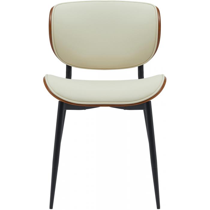 Besucherstuhl HLO-CP118 Kunstleder ~ walnuss/creme