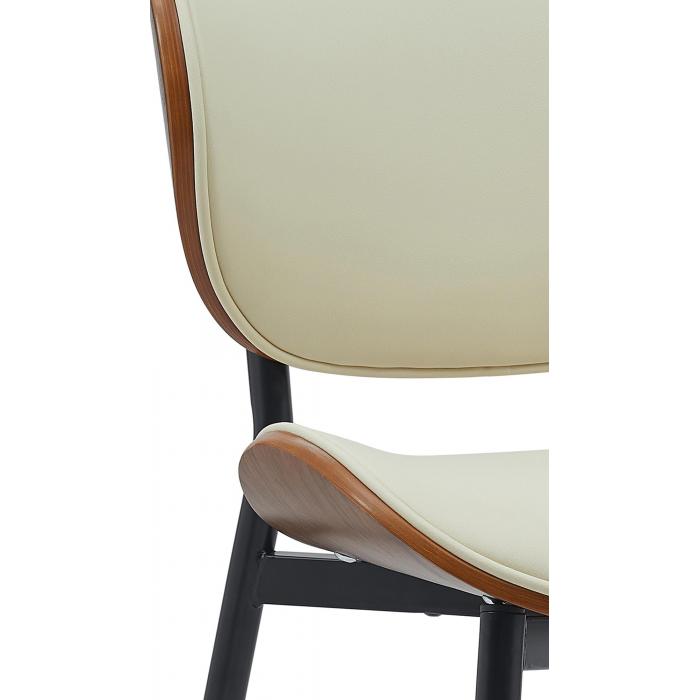 Besucherstuhl HLO-CP118 Kunstleder ~ walnuss/creme