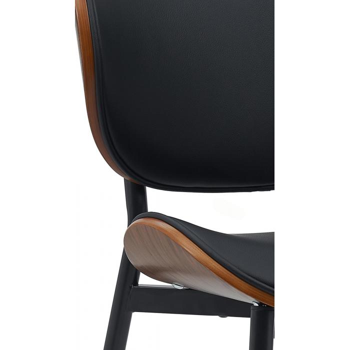 Besucherstuhl HLO-CP118 Kunstleder ~ walnuss/schwarz