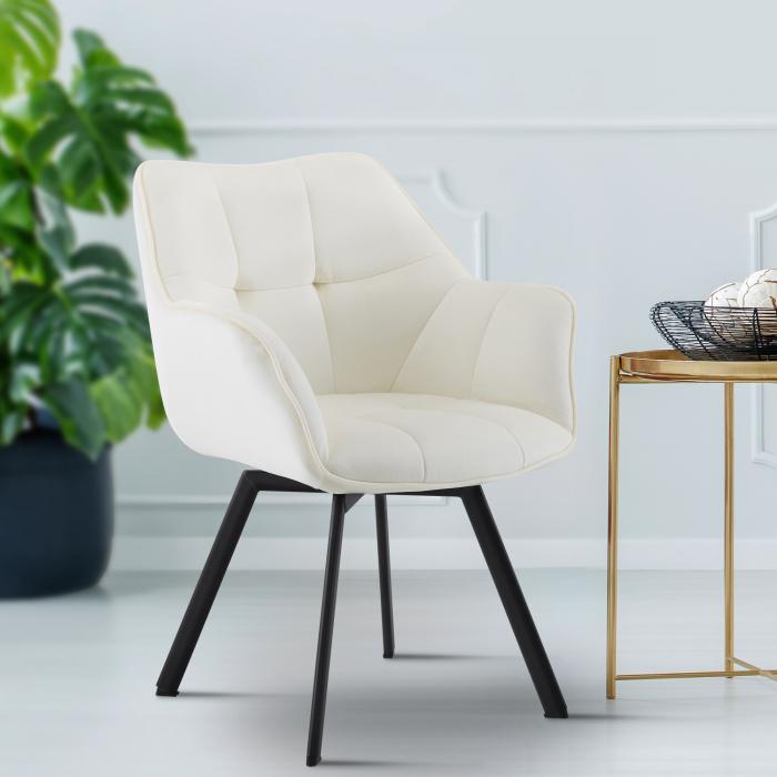 Esszimmerstuhl HLO-CP119 Samt ~ creme
