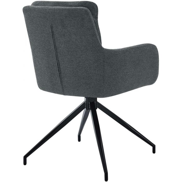 Esszimmerstuhl HLO-CP128 Stoff ~ dunkelgrau