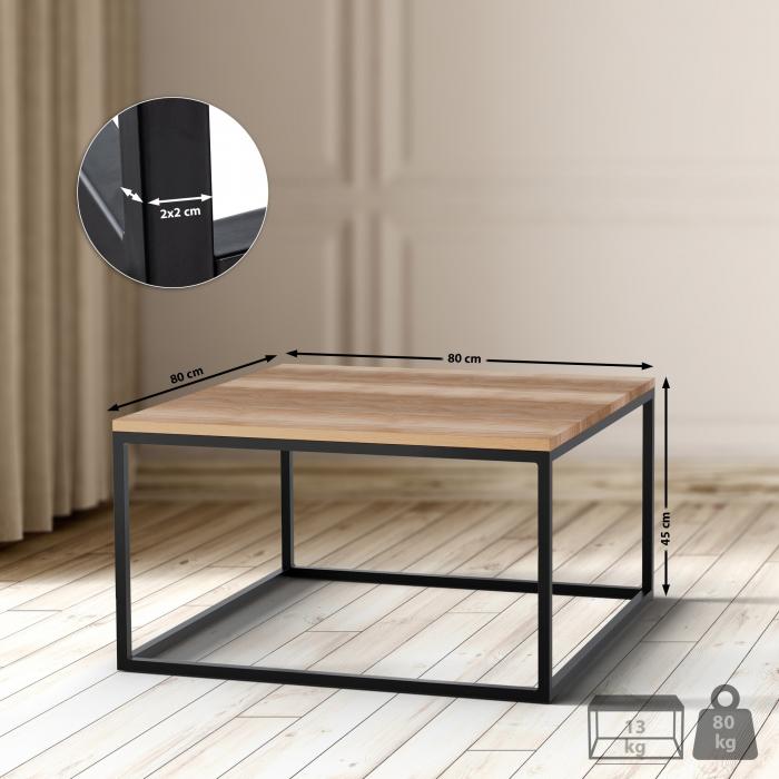 Couchtisch HLO-CP6 80x80x45 cm ~ eiche