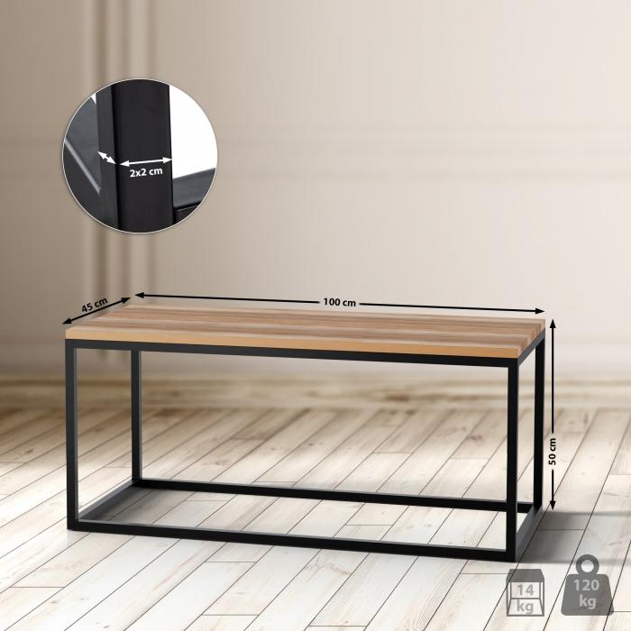 Couchtisch HLO-CP6 100x45x50 cm ~ eiche
