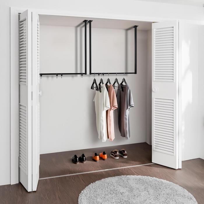 Kleiderstange HLO-CP90 80x80 cm ~ schwarz