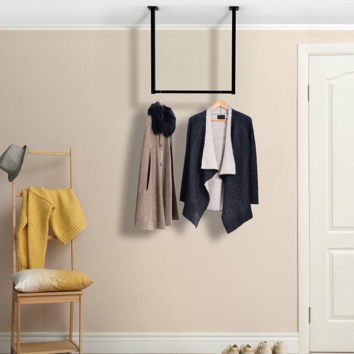 Kleiderstange HLO-CP90 60x60 cm ~ schwarz