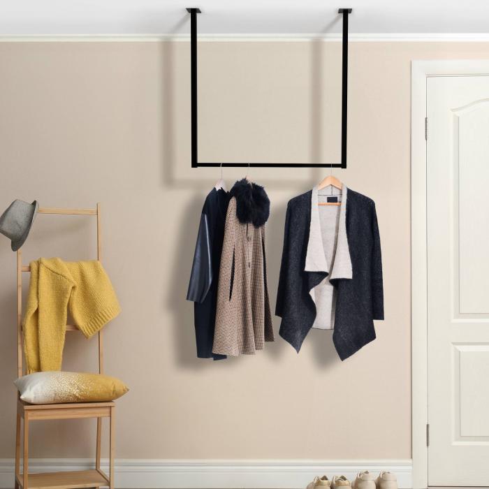 Kleiderstange HLO-CP90 80x80 cm ~ schwarz