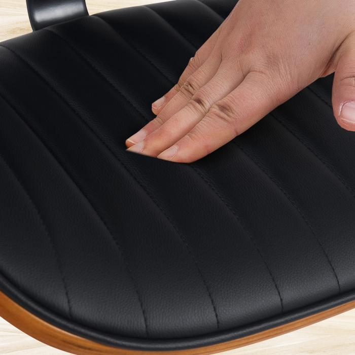 Barhocker HLO-CP308 Kunstleder schwarz ~ walnuss/schwarz