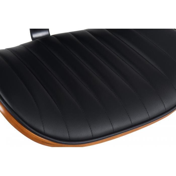 Barhocker HLO-CP308 Kunstleder schwarz ~ walnuss/schwarz