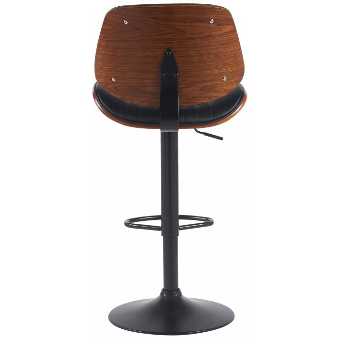 Barhocker HLO-CP308 Kunstleder schwarz ~ walnuss/schwarz