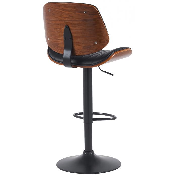 Barhocker HLO-CP308 Kunstleder schwarz ~ walnuss/schwarz