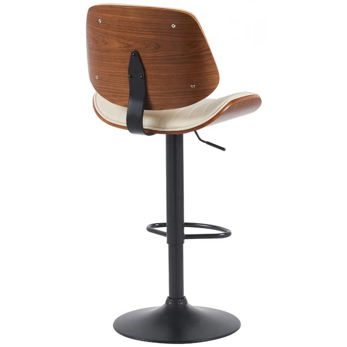 Barhocker HLO-CP308 Kunstleder schwarz ~ walnuss/creme