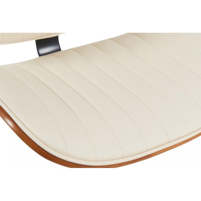 Barhocker HLO-CP308 Kunstleder schwarz ~ walnuss/creme