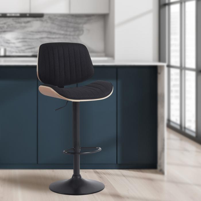 Barhocker HLO-CP309 Stoff schwarz ~ natura/schwarz