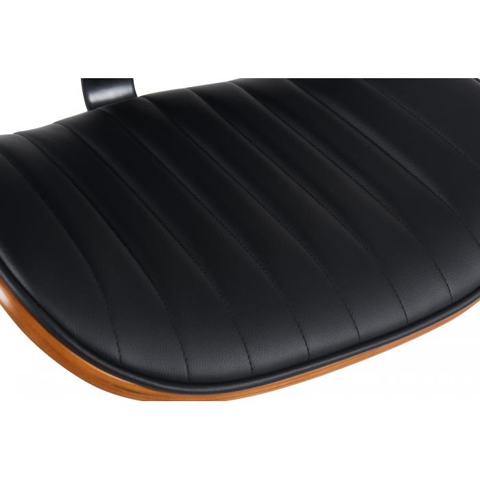 Barhocker HLO-CP308 Kunstleder chrom ~ walnuss/schwarz