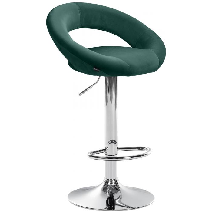 Barhocker HLO-CP288 Samt chrom ~ grn