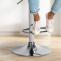 Barhocker HLO-CP288 Samt chrom ~ dunkelgrau