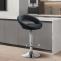 Barhocker HLO-CP288 Samt chrom ~ dunkelgrau