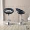 Barhocker HLO-CP288 Samt chrom ~ dunkelgrau