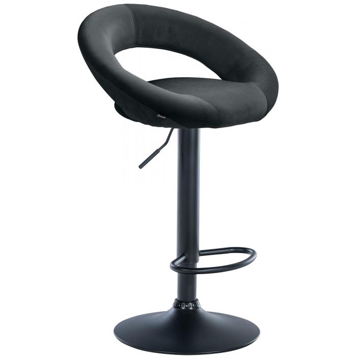 Barhocker HLO-CP288 Samt schwarz ~ schwarz