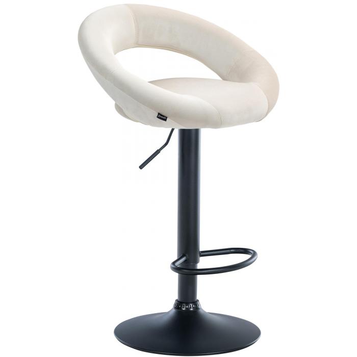Barhocker HLO-CP288 Samt schwarz ~ creme