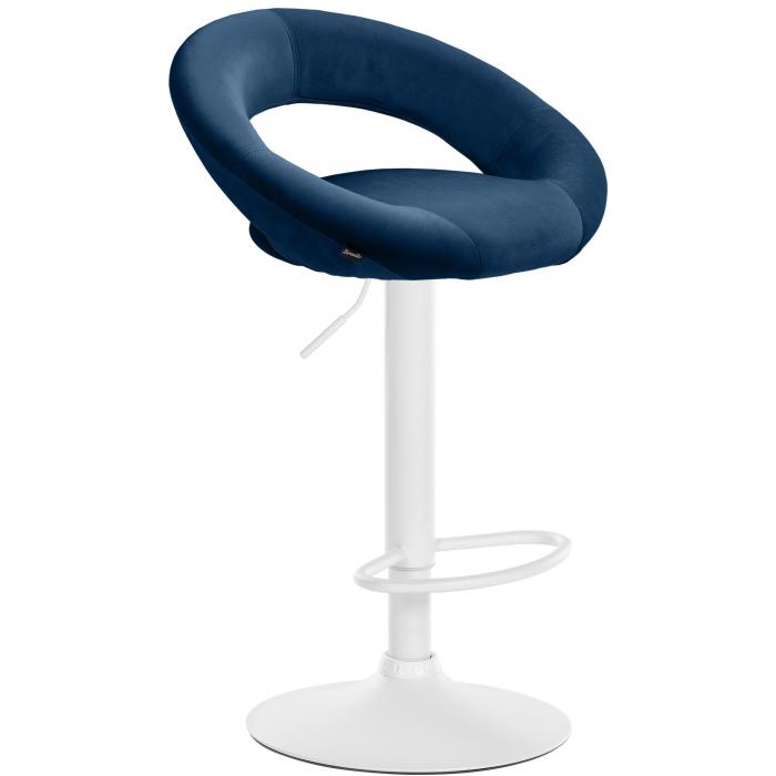 Barhocker HLO-CP288 Samt wei ~ blau