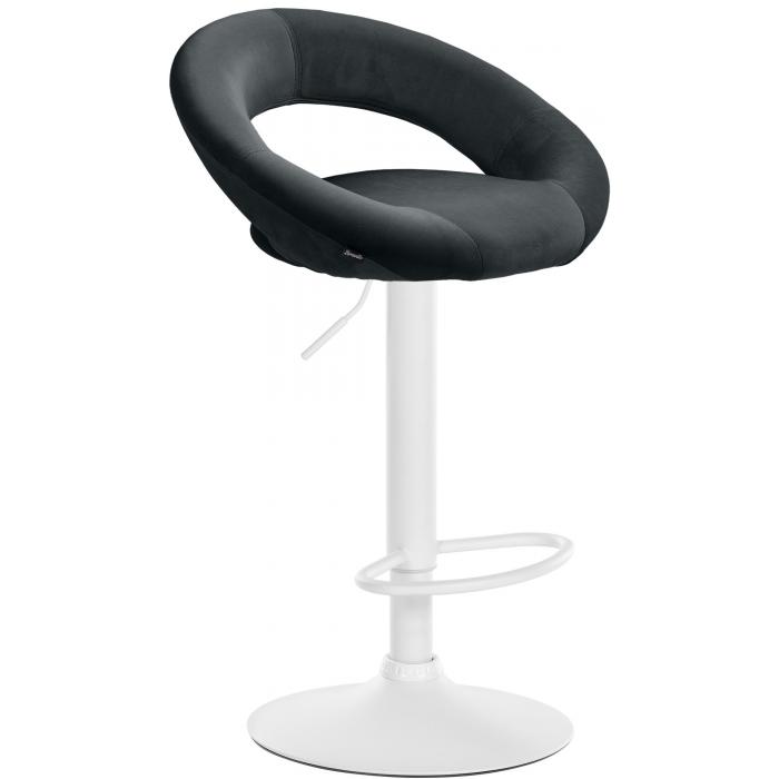 Barhocker HLO-CP288 Samt wei ~ schwarz