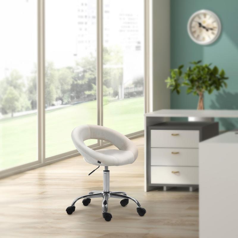 Arbeitshocker HLO-CP132 Samt ~ creme