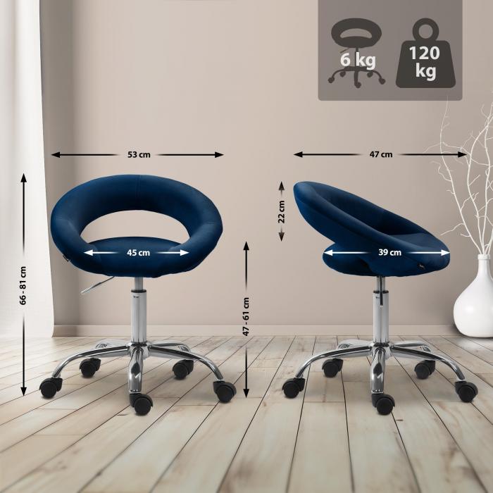 Arbeitshocker HLO-CP132 Samt ~ blau
