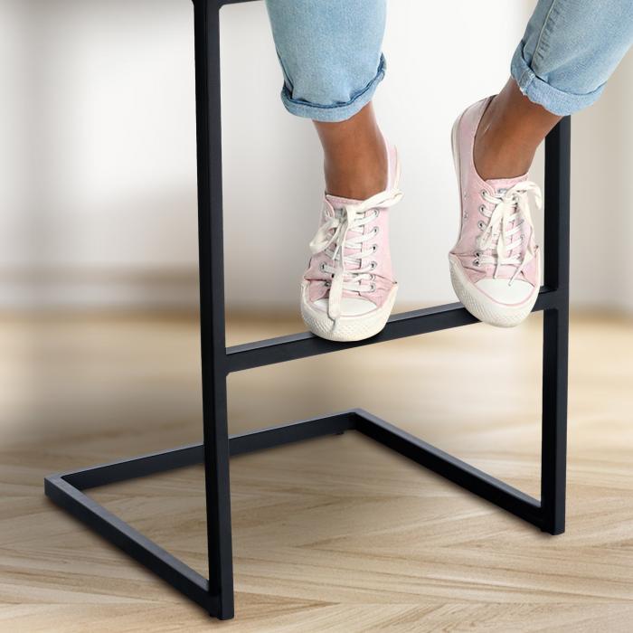 Barhocker HLO-CP322 Stoff B ~ dunkelgrau