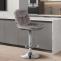 Barhocker HLO-CP325 Samt chrom ~ grau