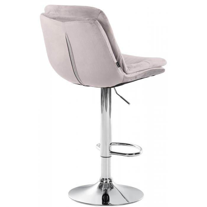 Barhocker HLO-CP325 Samt chrom ~ grau
