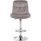 Barhocker HLO-CP325 Samt chrom ~ grau