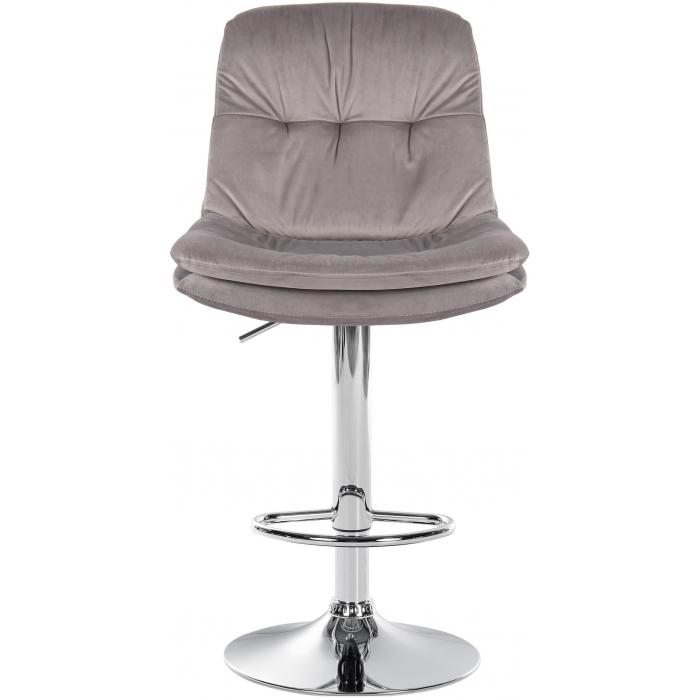 Barhocker HLO-CP325 Samt chrom ~ grau