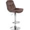 Barhocker HLO-CP325 Samt chrom ~ braun