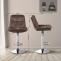 Barhocker HLO-CP325 Samt chrom ~ braun