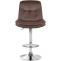 Barhocker HLO-CP325 Samt chrom ~ braun