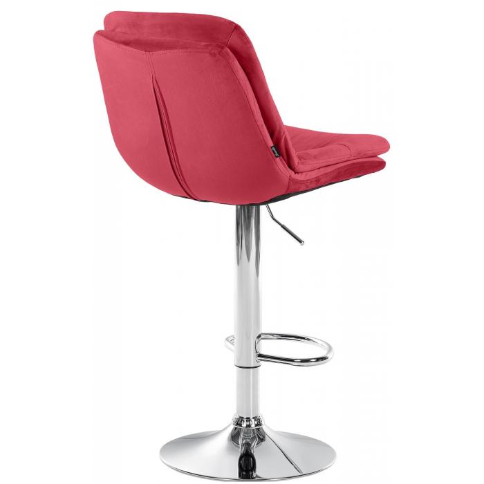 Barhocker HLO-CP325 Samt chrom ~ rot