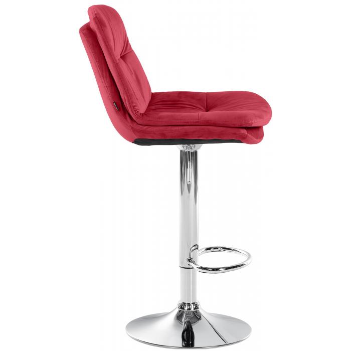Barhocker HLO-CP325 Samt chrom ~ rot