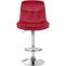 Barhocker HLO-CP325 Samt chrom ~ rot