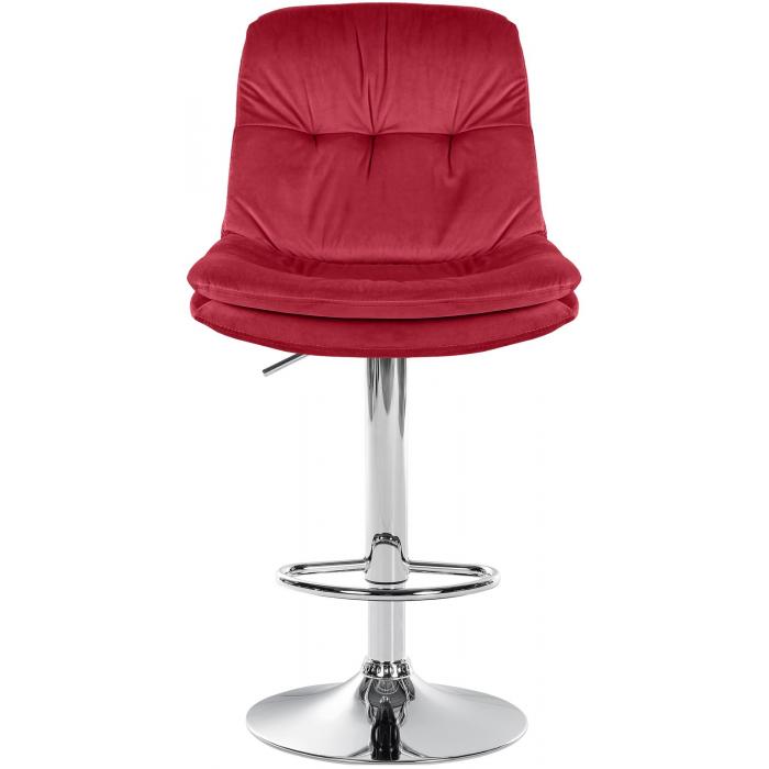 Barhocker HLO-CP325 Samt chrom ~ rot