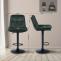 Barhocker HLO-CP325 Samt schwarz ~ dunkelgrn
