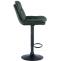 Barhocker HLO-CP325 Samt schwarz ~ dunkelgrn