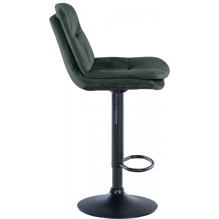 Barhocker HLO-CP325 Samt schwarz ~ dunkelgrn