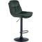 Barhocker HLO-CP325 Samt schwarz ~ dunkelgrn