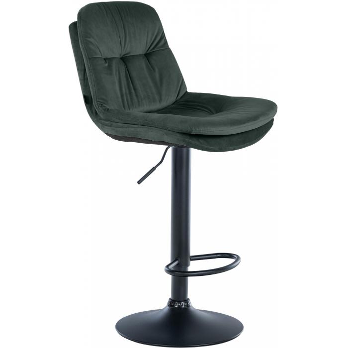 Barhocker HLO-CP325 Samt schwarz ~ dunkelgrn