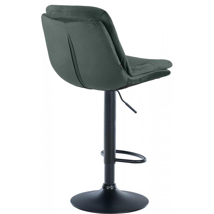 Barhocker HLO-CP325 Samt schwarz ~ dunkelgrn
